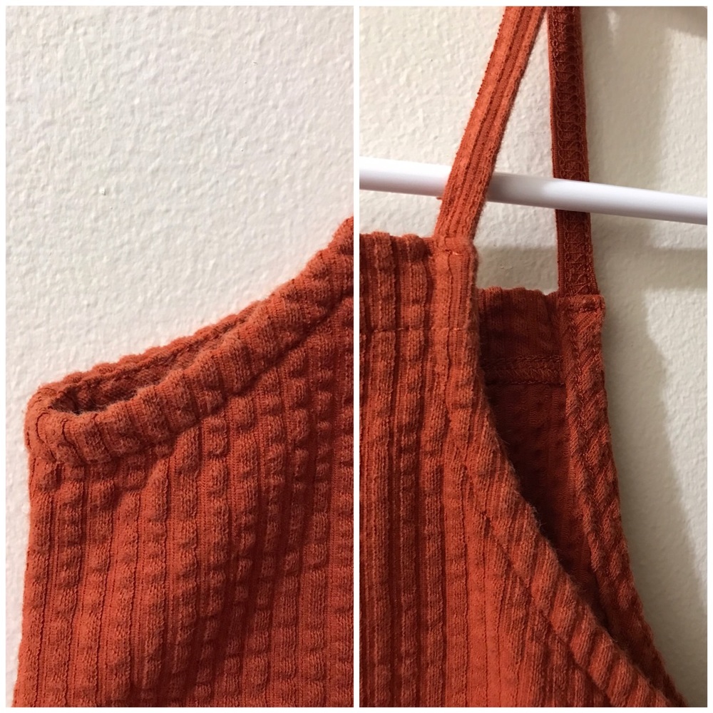 Madewell Seersucker Apron Tank Top Square Neck Crop Boxy Texture 90s Y2K Size XS - Picture 10 of 13